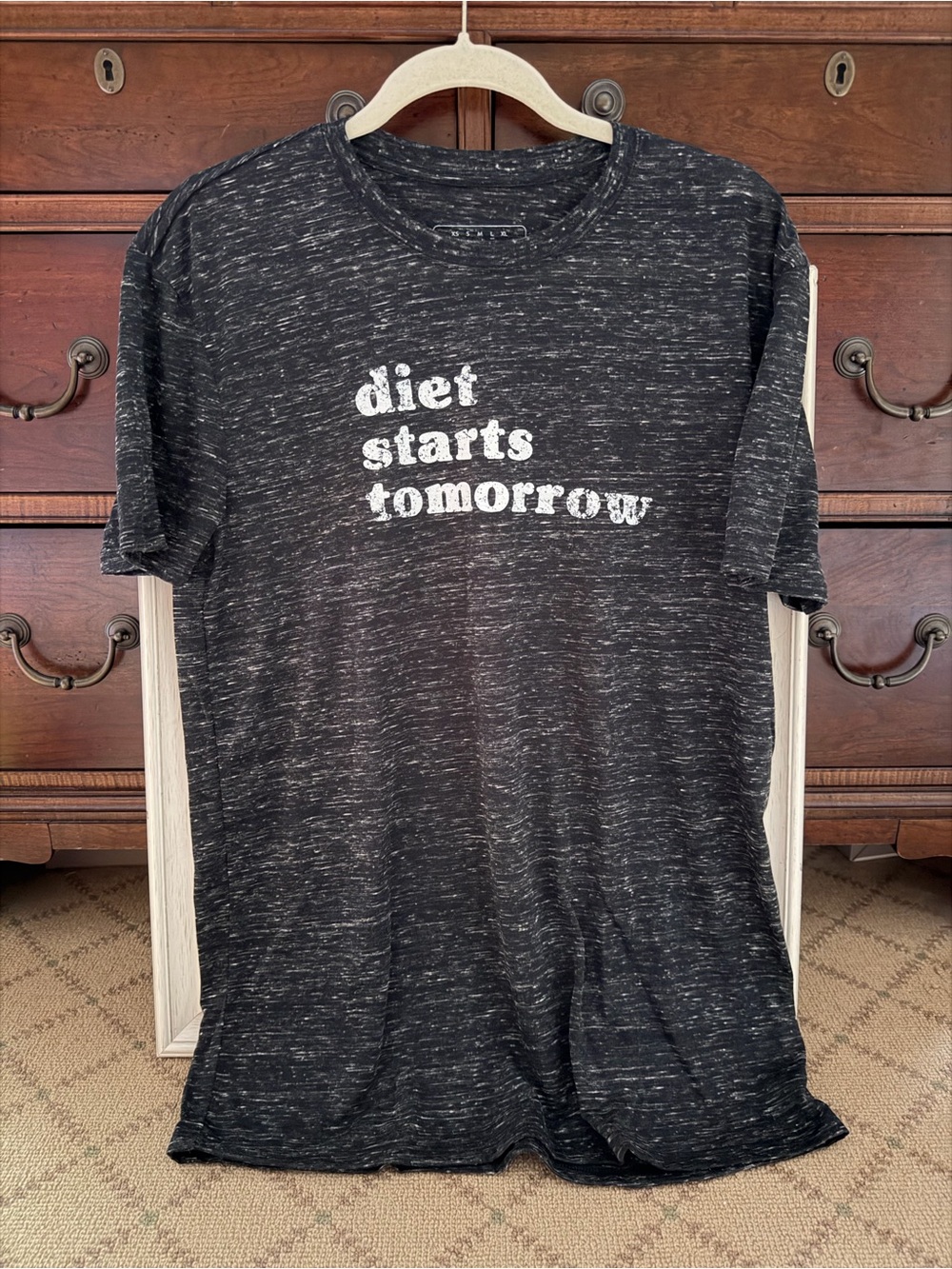 Betches Heathered gray distressed humorous graphic shirt sleeved t-shirt M NWOT